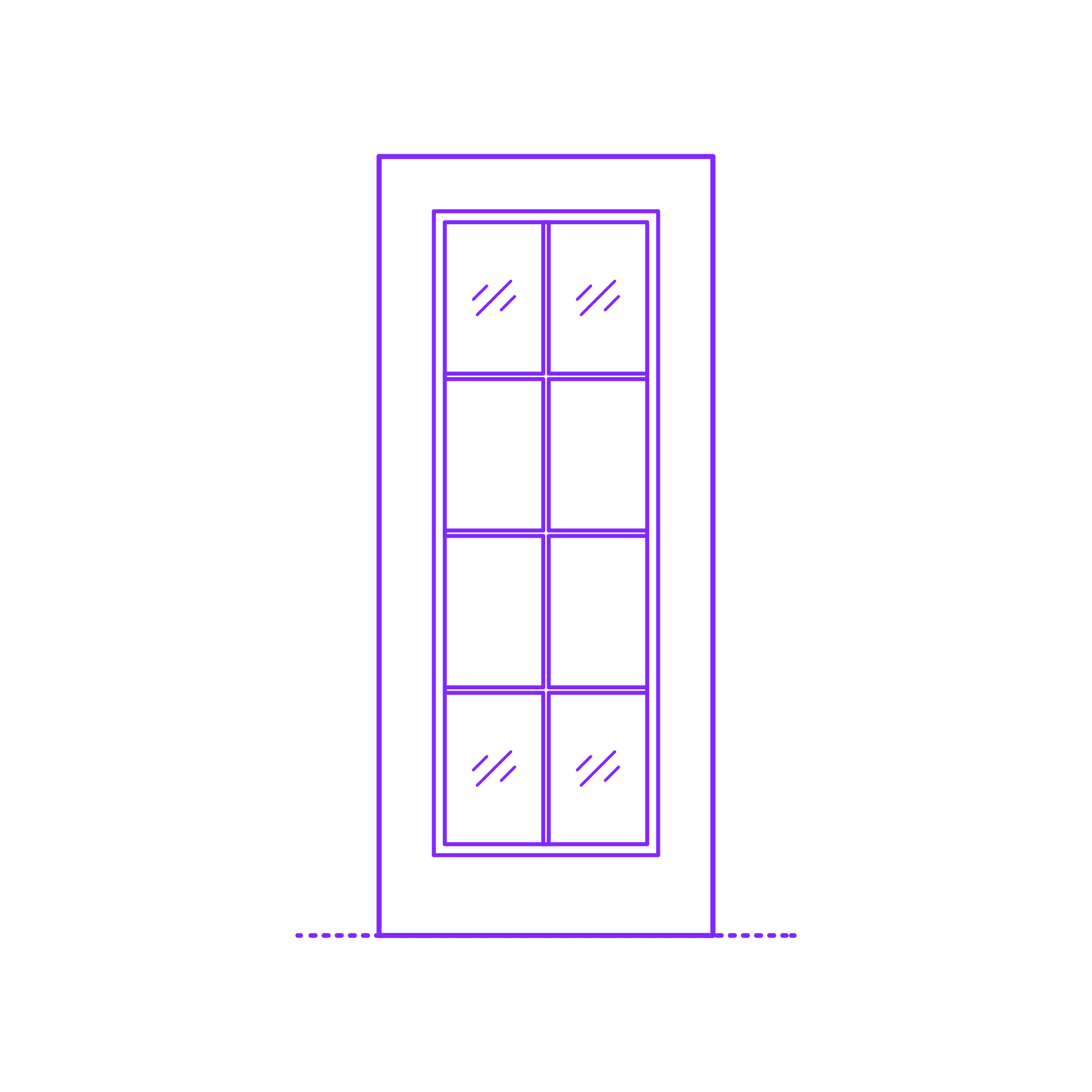 Buildings Exterior Doors Lite Entry Door Grid 8 Panels Outline Icon Svg Set Free Vectors